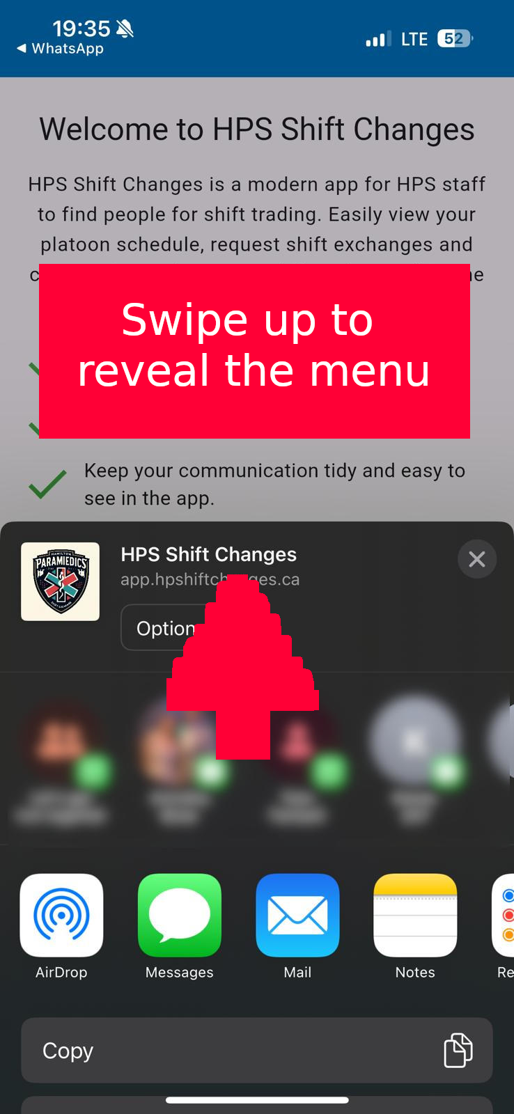 Find Add to Home Screen in the sheet